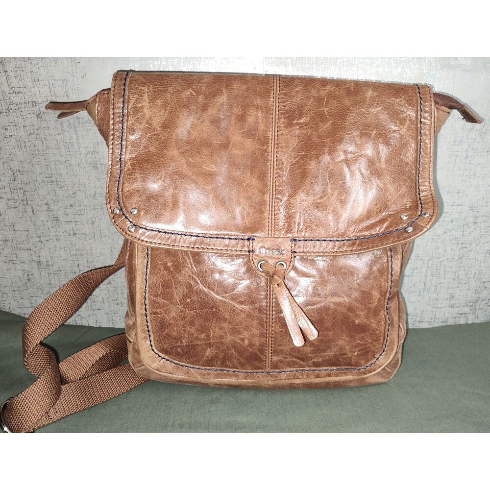 The Sak Ventura Distressed Leather Messenger Bag